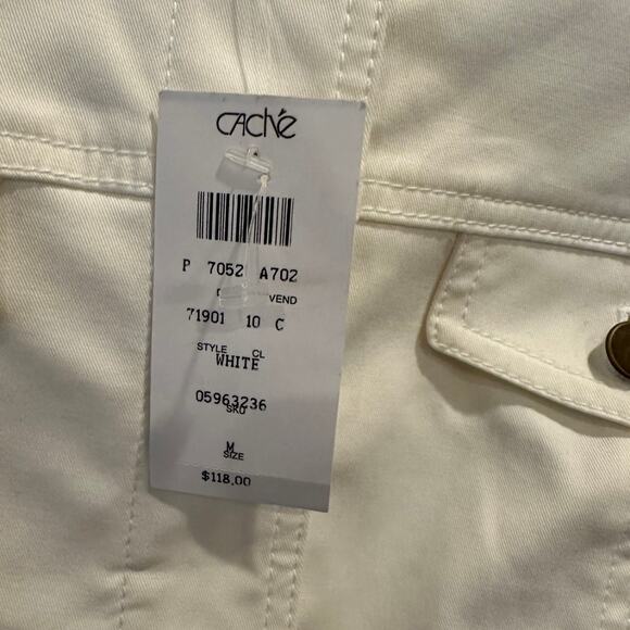 Cache NWT Y2K Cropped Utility Jacket Cream Size Small - Picture 8 of 9